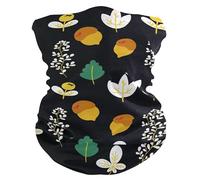 Scaldacollo Uomo Donna Yellow Green Leaves Flower Decorazione Facciale Antipolvere Ghetta da Collo Protezione UV Copricapo A Mezza Faccia, per Donna, Bambini, Adulto, 26x30cm