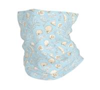 Scaldacollo White Shell Print Copricapo a mezza faccia equitazione 25x50cm