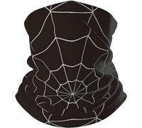 Scaldacollo Winter Black And White of Spider Web Copricapo A Mezza Faccia Elastico Sciarpa A Mezza Faccia Stampato Ghetta da Collo, per Donna, Adulto, Uomo, 26x30cm
