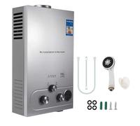 Scaldacqua a gas istantaneo, 6LPM, 12 KW, LPG, modalità invernali e estivi, senza serbatoio, in acciaio inox, CE certificato portatile, per casa, all'aperto, campeggio