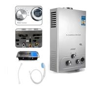 Scaldacqua a gas propano GPL,6L/8L, scaldabagno istantaneo a gas, con modalità inverno ed estate, 16 kW 2800 Pa, scaldabagno senza serbatoio con kit doccia, protezione contro il surriscaldamento (6L)