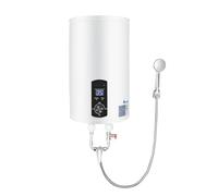 Scaldacqua elettrica da 30 l, 2000 W, scaldabagno verticale montato a parete, per cucina, doccia e bagno, IPX4, display digitale, incl. doccetta e rubinetto