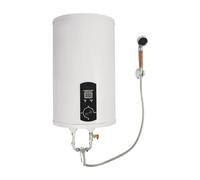 Scaldacqua elettrica da 30 l, scaldabagno verticale da 2000 W, con display digitale a LED, temperatura regolabile 25 - 75 °C, set doccia con doccetta e rubinetto, caldaia per cucina, bagno, camper