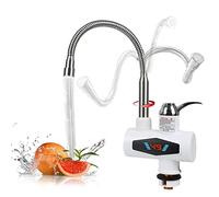 Scaldacqua elettrica rubinetto 220 V, scaldabagno elettrico rapido con display digitale a LED 3000 W per cucina, bagno (ingresso dell'acqua inferiore)