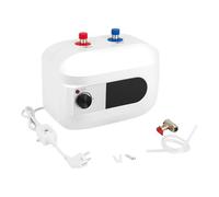 Scaldacqua elettrico da 6 litri, in acciaio inox, mini scaldabagno con paralume, 1500 W, 220 V, verticale, piccolo, per lavandino, cucina, bagno (32,5 x 23 x 23 cm)