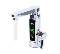 Scaldacqua elettrico istantaneo, rubinetto elettrico con LED digitale, rubinetto istantaneo, rubinetto in acciaio inox per cucina e bagno, rubinetto girevole a 360°, temperatura 25 - 55 ℃, IPX4