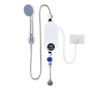 Scaldacqua istantanea 5500 W, scaldabagno elettrico con indicatore di temperatura LED, termostato intelligente, scaldabagno istantaneo, impermeabile IPX4, soffione doccia e tubo flessibile inclusi