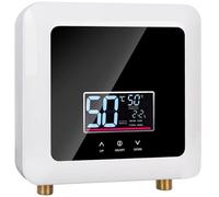 Scaldacqua istantanea elettronico, 7500 W 220V Scaldacqua Istantaneo a Parete Mini Scaldabagno Istantaneo Elettrico con Display LED Della Temperatura, scaldabagno elettrico per Cucina e Bagno (White)