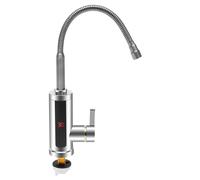 Scaldacqua istantanea, rubinetto per lavello in acciaio inox 304, display LED, beccuccio girevole, 15 - 50 °C, piccolo lavandino da cucina, IPX4 sicuro, 0,15 - 0,6 MPa, cavo da 37,4 pollici.