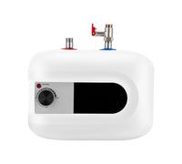 Scaldacqua istantanea, scaldabagno elettrico con schermo, 1500 W, scaldabagno sotto lavello, 6 l, in acciaio inox 304 + 316L, 30 - 65 °C, IPX4, piccolo bagno, cucina, camper, 32,5 cm, bianco