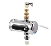 Scaldacqua istantaneo universale 3000 W senza serbatoio, scaldabagno elettrico a spirale con display a LED temperatura (30-60°C), facile installazione per cucina/giardino/officina/roulotte (bianco A)