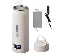 Scaldacqua per auto - riscaldante portatile da 12 Volt con display di controllo della temperatura, in acciaio , da viaggio, 400 ml, con filtro da tè e protezione da surriscaldamento