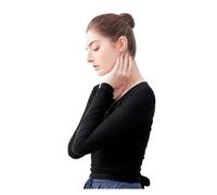 Scaldacuore Danza Giacca da balletto da donna Top da ballo Avvolgente in maglia con scollo a V Manica lunga Camicia da ballo Fasciatura Top da balletto Top da allenamento Costumi da ballo(Black,M heig