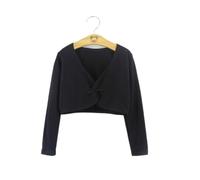 Scaldacuore Danza Top da danza classica for ragazze, a maniche lunghe, con coprispalle, maglione, cappotto corto, abbigliamento da ballo for bambini, pullover da riscaldamento in cotone for body(Black