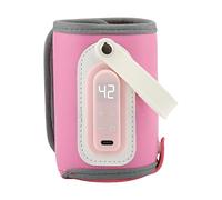 Scaldalatte portatile, alimentato tramite USB, scaldabiberon da viaggio per latte materno, per bambini e ragazze, per l'alimentazione di auto, gite diurne, casa, passeggino, vacanze, ufficio, rosa