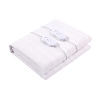 Scaldaletto Elettrico Matrimoniale 160 x 140 Cm in Poliestere 100% Coperta Elettrica Riscaldante Con 2 Telecomandi Indipendenti 3 Livelli Di Temperatura Timer Sistema Anti Surriscaldamento Bianco