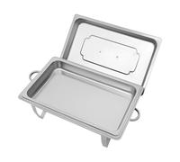 Scaldalibi in acciaio inox da 9 l, set professionale per cibo con manici e coperchio, per catering buffet e feste, 62 x 34 x 31 cm
