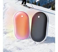 Scaldamani con riscaldamento su entrambi i lati, scaldalettino portatile ricaricabile, elemento essenziale per l'inverno per l'uso all'aperto e il campeggio, con riscaldamento duraturo nero,Oro rosaAB