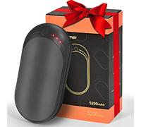 Scaldamani Elettrico Ricaricabile, Scalda Mani Portatile Elettrico, 5200mAh Scaldino USB Riutilizzabile, Scalda Mani Power Bank Tascabili & Elettrica per Sport all'Aria Aperta (Nero)