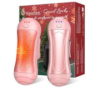 Scaldamani Elettrico Riutilizzabile 2-Pack, FANDLISS 6000 mAh Grande Batteria USB Ricaricabile Design Magnetico Scaldamani Portatile per Sport All'aperto Campeggio Escursionismo,Rosa