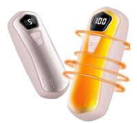 Scaldamani Ricaricabile,2 in 1 6000mAh Scalda Mani Portatile Elettrico, 5 Livelli di Riscaldamento,Scaldamani Usb Riutilizzabile,Regali di Natale per Campeggio All'aperto, Caccia,Raynauds (Rosa)