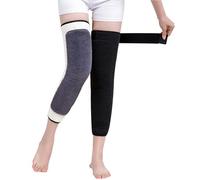 Scaldamuscoli termici per uomo e donna, con fasciatura, in caldo pile invernale, fodera in pelliccia sintetica, ginocchiere, ginocchiere, maniche per campeggio, sci, ciclismo, moto, corsa, ginocchiere