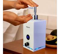 Scaldaolio per massaggi, scaldabagno per massaggio, scaldaboli per il corpo per spa, con due dispenser per bottiglie di olio, temperatura regolabile (bianco)