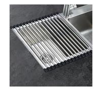 Scaldapiatti, accessorio da cucina pieghevole e multiuso, design salvaspazio pieghevole per campeggio e camper, adatto per lavello da 32-60 cm, compatto e comodo