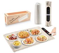 Scaldapiatti Elettrico Portatile in Silicone, 60 x 37,8 cm, 6 Livelli di Temperatura, 24 Timer, Impermeabile per Buffet e Pasti di Famiglia