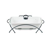 Scaldapiatto in ceramica telaio e coperchio per buffet riscaldante 1,7 L bianco