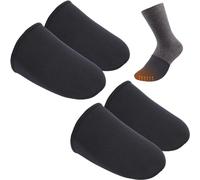 Scaldapiedi 2 Paia Scaldino per Piedi, Scalda Dita Dei Piedi 3mm di Spessore Protettore Della Punta, Unisex Scaldini Piedi, Nero Toe Cover per Sci, Alpinismo, Campeggio, Ciclismo, Escursionismo (XL)