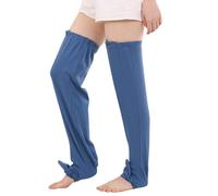 Scaldapiedi antiscivolo per anziani, design elastico, copertura estesa per pavimenti freddi e spazi climatizzati, calze termiche per anziani con suola antiscivolo, Blu, L