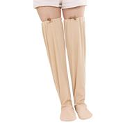 Scaldapiedi antiscivolo per anziani, design elastico, copertura estesa per pavimenti freddi e spazi climatizzati, calze termiche per anziani con suola antiscivolo, Albicocca, M