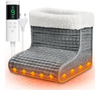 Scaldapiedi Elettrico, 30-60°C Scaldapiedi Elettrico Piedi, Foderato con Scaldapiedi Lavabili 9 Livelli di Temperatura e Timer 12h, Spegnimento Automatico e Protezione da Surriscaldamento