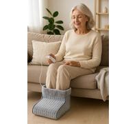 Scaldapiedi Elettrico Colore Ghiaccio 100W con Turbo Heat - 3 Livelli di Temperatura, Display LED, Spegnimento Automatico, Imbottitura Lavabile, Misura Fino al 46 - Dimensioni 30x30x24 cm