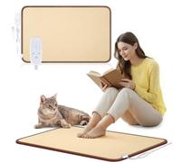 Scaldapiedi Elettrico NujorWarm, Tappetino Riscaldante da Sotto la Scrivania con 10 Livelli di Calore e Timer, Tappeto Riscaldante a Risparmio Energetico per Ufficio, Casa, Studio 220V 120W 47x67cm NM