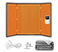Scaldapiedi pieghevole a 3 pieghe con coperta, scaldapiedi elettrico per casa e ufficio, 3 livelli di calore, per sotto la scrivania, 97 x 53 cm