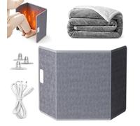 Scaldapiedi pieghevole con coperta, 3 livelli di calore e timer da 3 ore, riscaldamento a pannello in 3 pezzi con spegnimento automatico, tappetino riscaldante per ufficio e casa, 97 x 53 cm