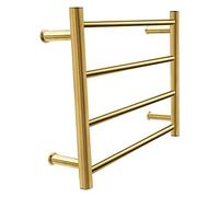 Scaldasalviette a parete, portasciugamani a parete, rastrelliere riscaldate elettriche in acciaio inox a parete con 4 barre riscaldate Scaldasalviette in oro per bagno