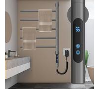 scaldasalviette a parete, portasciugamani intelligente, rotazione di 180 °, 4 modalità di temporizzazione del portasciugamani riscaldato 1-9 h, regolazione della temperatura 30-70 °, scaldas