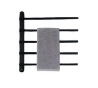 Scaldasalviette a Parete, scaldasalviette a 4 Barre per Bagno, Timer Integrato, stendibiancheria in Acciaio Inox, cablato, per Tutte Le Stagioni(Black)