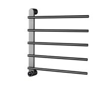 Scaldasalviette a Parete, scaldasalviette a 4 Barre per Bagno, Timer Integrato, stendibiancheria in Acciaio Inox, cablato, per Tutte Le Stagioni(Gray)
