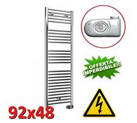 Scaldasalviette CORTINA EVO elettrico CROMATO cm 92x48 con termostato digitale p