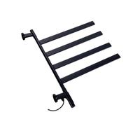 Scaldasalviette Da Bagno Elettrico Portasciugamani Scaffale Girevole Display Digitale Intelligente Accessori For Il Riscaldamento rapido ed efficiente(Black-Square)