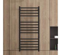 Scaldasalviette da Bagno, scaldasalviette da Parete, stendibiancheria Elettrico in Acciaio Inox 304, Temperatura Regolabile, portasciugamani riscaldato per Bagno, Palestra, Hotel(Black,C)