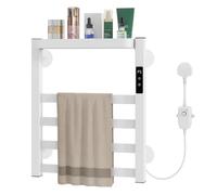 Scaldasalviette, da parete, con ripiano superiore e timer, stendibiancheria elettrico con pannello touch per bagno
