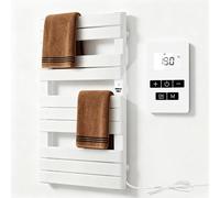 Scaldasalviette Elettrico Bagno,600 X 1010 mm Scaldasalviette riscaldato,Display Led,Con Timer,Temperatura Regolabile, 6 Modalità Preimpostate, Programma Di Riscaldamento Personalizzato Su 7 Giorni
