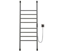 Scaldasalviette Elettrico Bagno, Termoarredo Elettrico Bagno da Terra Tipo Scala Grigio, 550×1300mm, 195W, Scalda Salviette da Bagno Elettrico, con Timer&Temperatura Regolabile -Gray Right