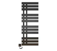 Scaldasalviette Elettrico Bagno, Termoarredo Elettrico Bagno WiFi Nero, 500×1300mm, 450W, per Alexa e Google Home e APP, Portasciugamani Elettrico, Scaldasalviette Elettrico Bagno-WiFi Black Left