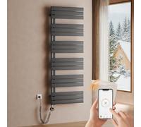 Scaldasalviette elettrico bagno WiFi 1599×600 mm, termoarredo elettrico bagno con termostato, programmabile e display LCD, 1000 W, scaldasalviette a basso consumo, Antracite